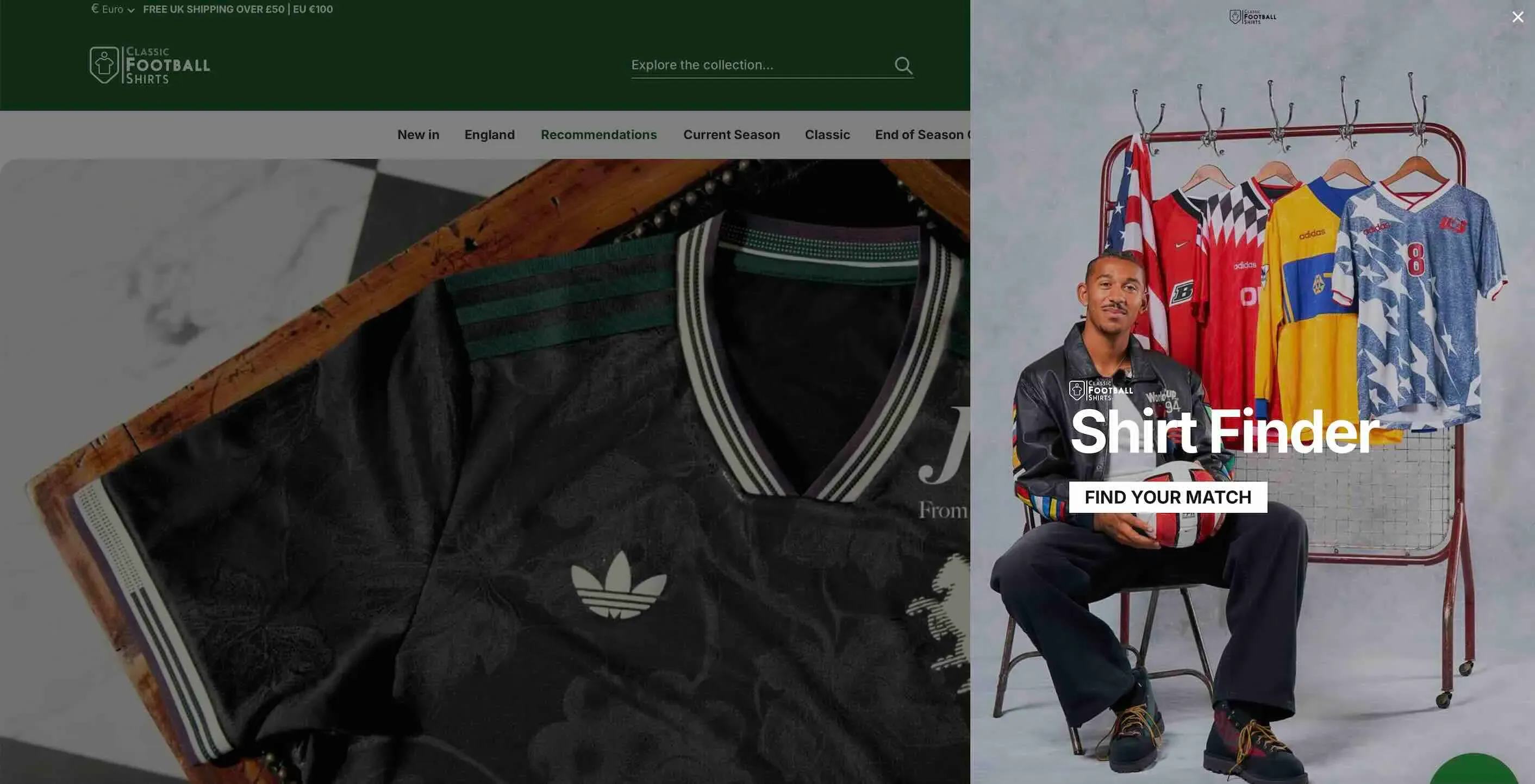 Classic Football Shirts Success: 2x Conversion Rate product finder screenshot