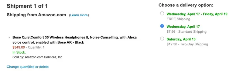 default option amazon