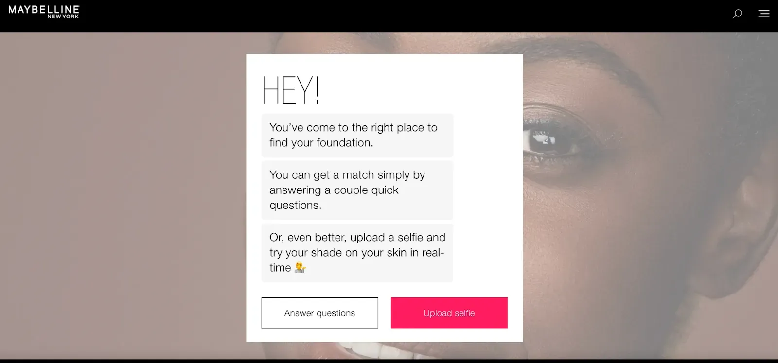 guided selling examples maybelline