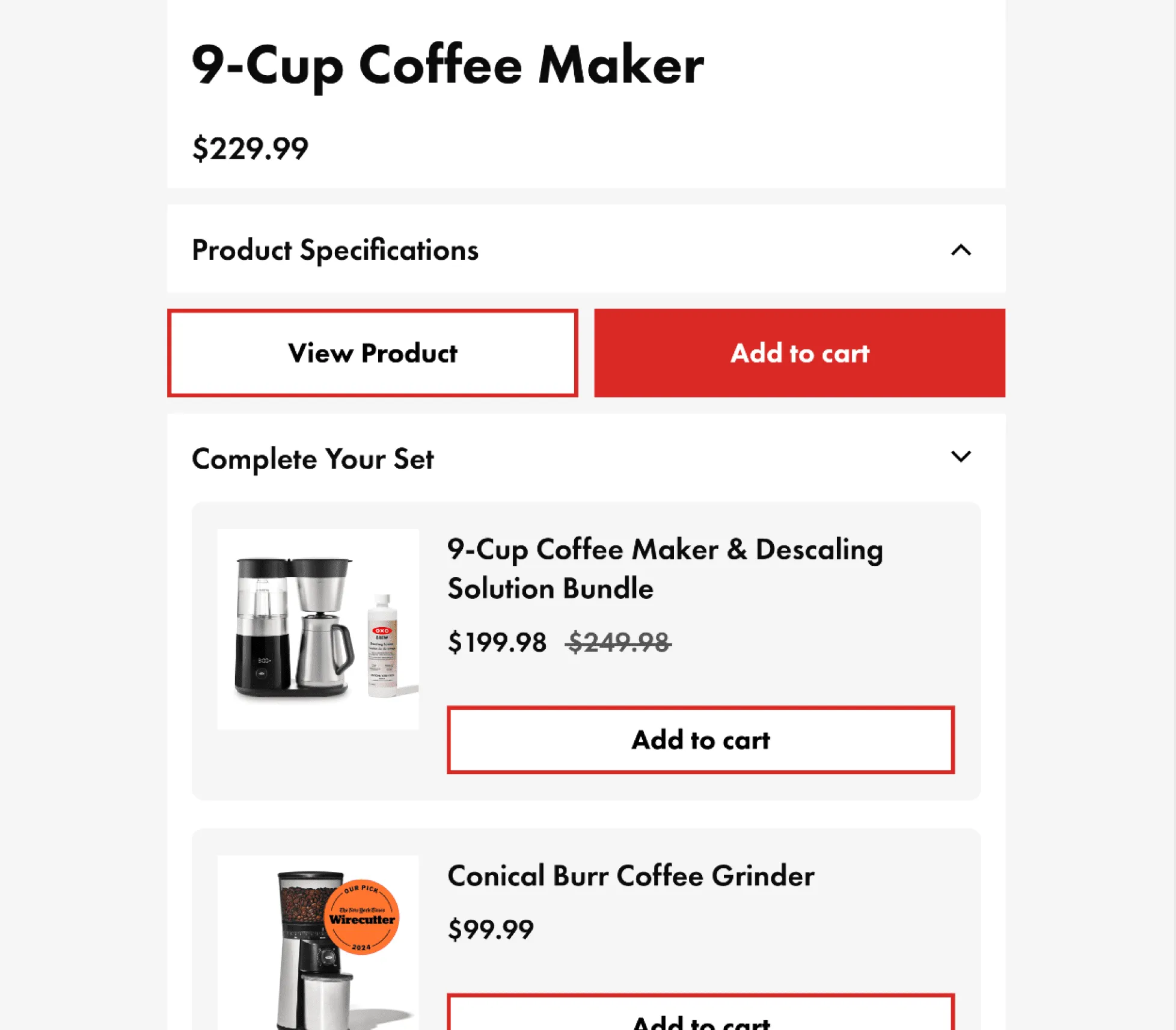 OXO add to cart