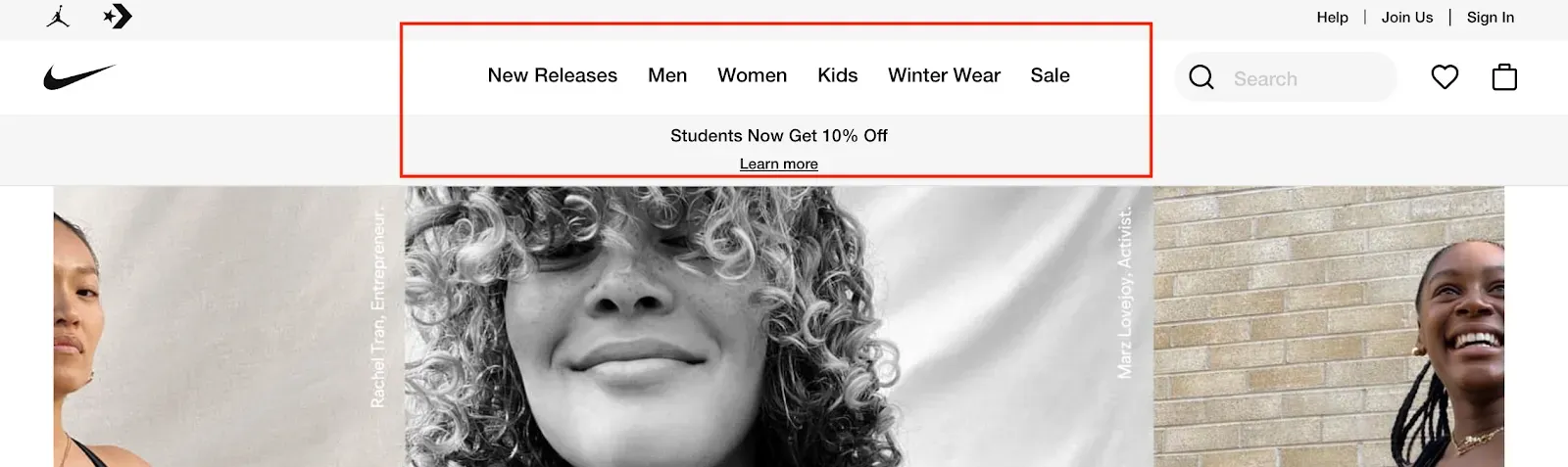 product taxonomy example NIKE UK